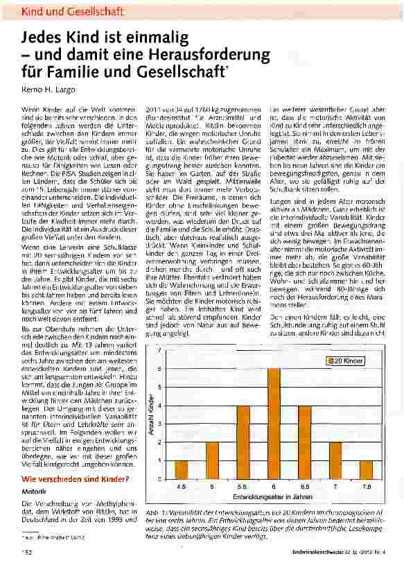 Vorschauseite 1: Jedes Kind ist einmalig - und damit eine Herausforderung für Familie und Gesellschaff