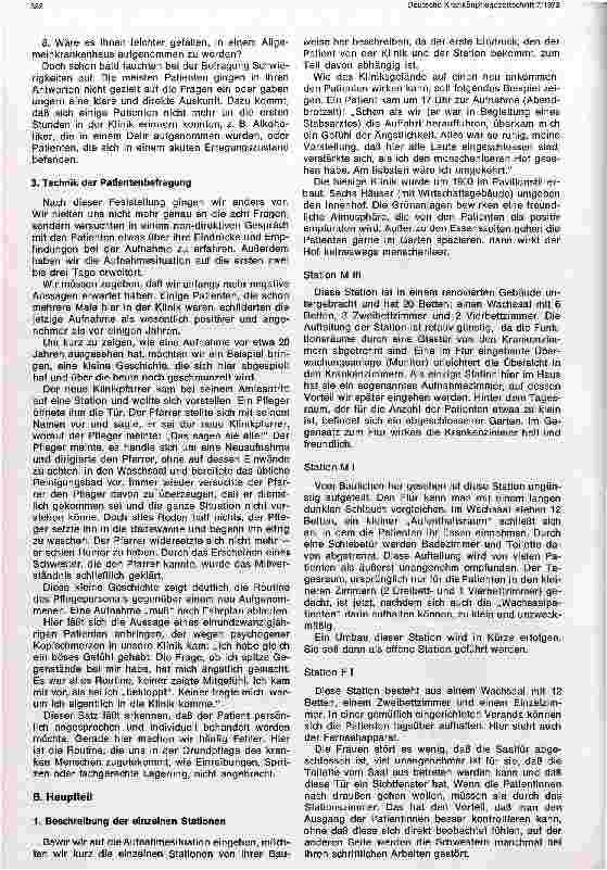 Vorschauseite 2: Gedanken zur Aufnahmesituation in einer psychiatrisch-neurologischen Klinik