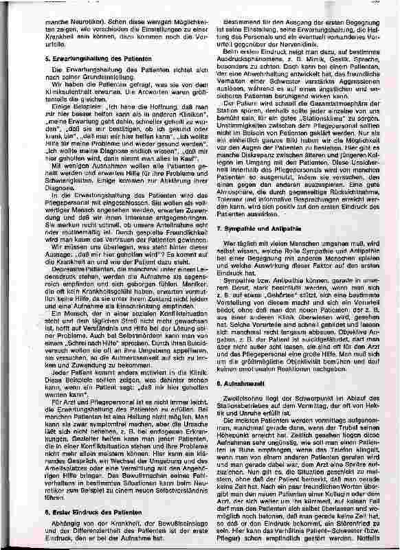 Vorschauseite 5: Gedanken zur Aufnahmesituation in einer psychiatrisch-neurologischen Klinik