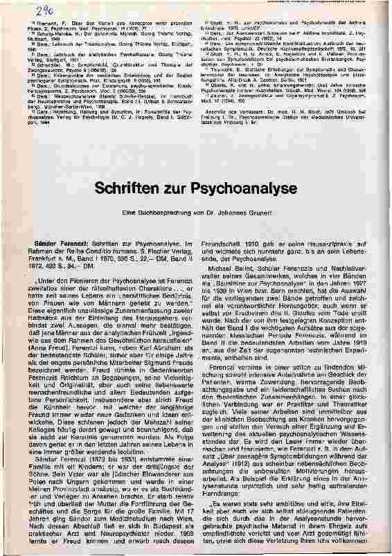 Vorschauseite 1: Schriften zur Psychoanalyse