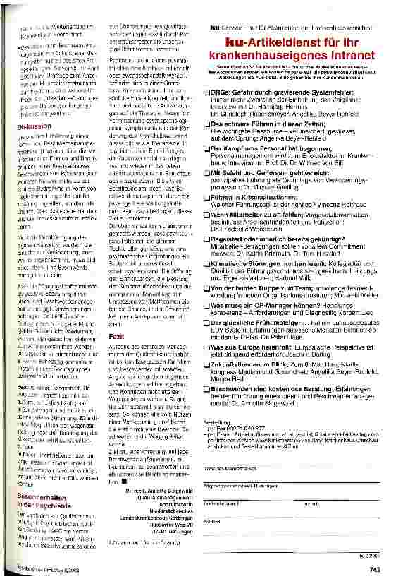 Vorschauseite 3: Beschwerden sind kostenlose Beratung Erfahrungen bei der Einführung eines Ideenund Beschwerdemanagements