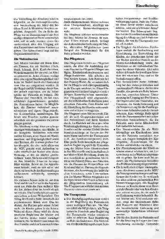Vorschauseite 2: Nicht einfach nur Baby-Blues ... Vorstellung einer psychiatrischen Abteilung, die Mütter mit postpartalen psychischen Störungen gemein-..