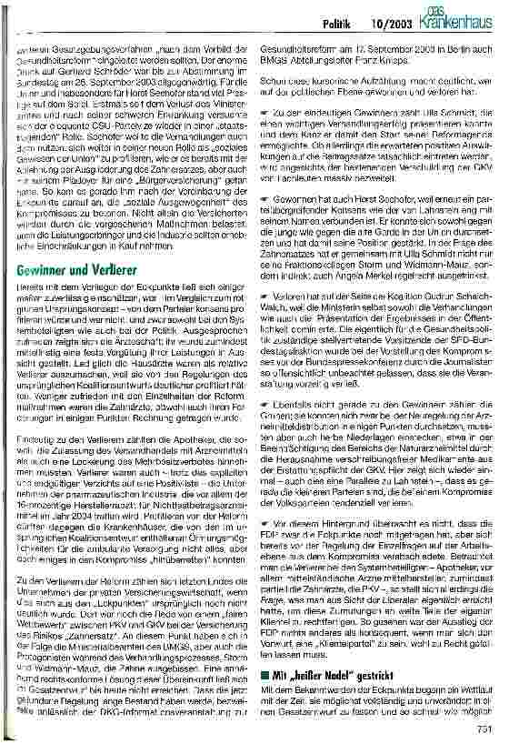 Vorschauseite 3: Wie lange hält das GKV-Modernisierungsgesetz? Rückblick und Ausblick nach dem Konsensprozess