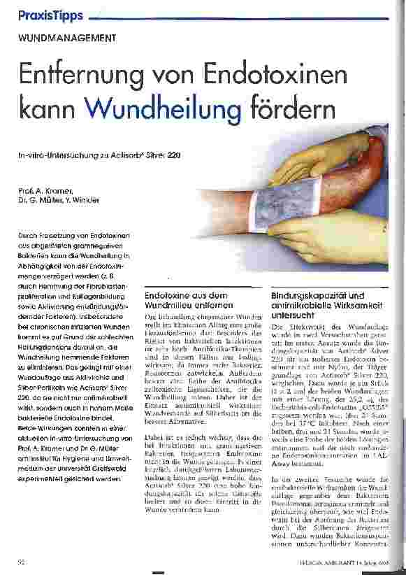 Vorschauseite 1: Entfernung von Endotoxinen kann Wundheilung fördern