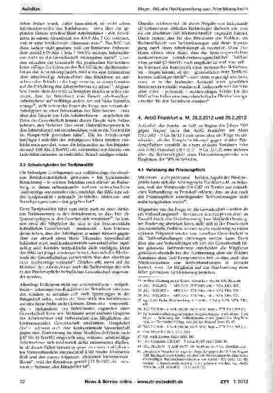 Vorschauseite 5: Aktuelle Rechtsprechung zum Arbeitskampfrecht