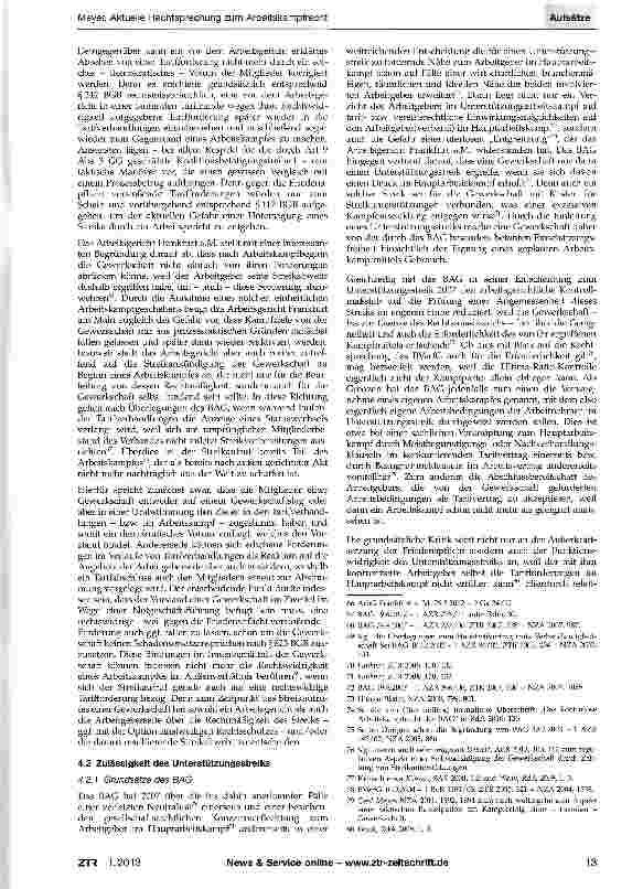 Vorschauseite 6: Aktuelle Rechtsprechung zum Arbeitskampfrecht