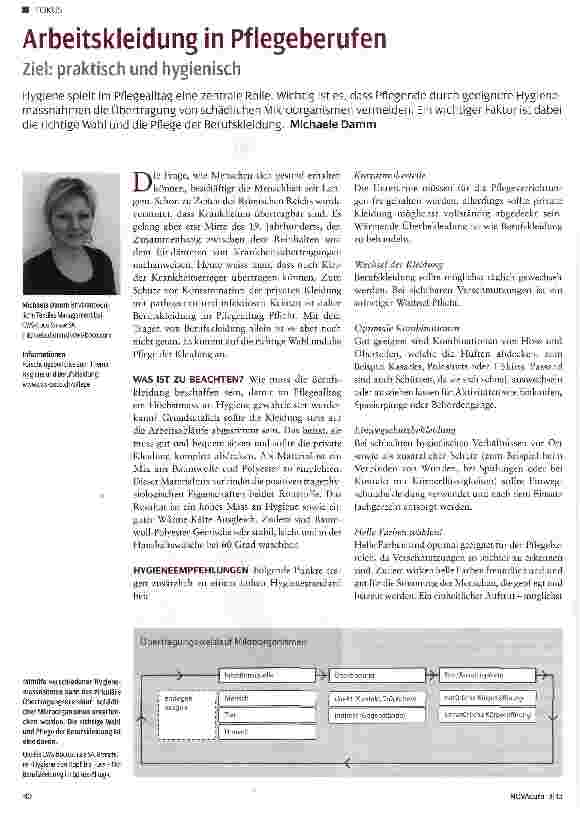 Vorschauseite 1: Arbeitskleidung in Pflegeberufen Ziel: praktisch und hygienisch