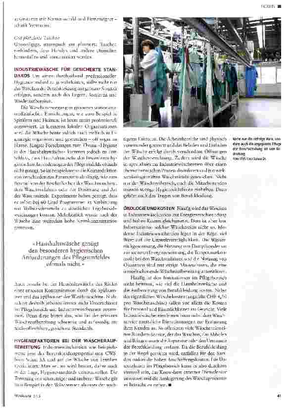 Vorschauseite 2: Arbeitskleidung in Pflegeberufen Ziel: praktisch und hygienisch