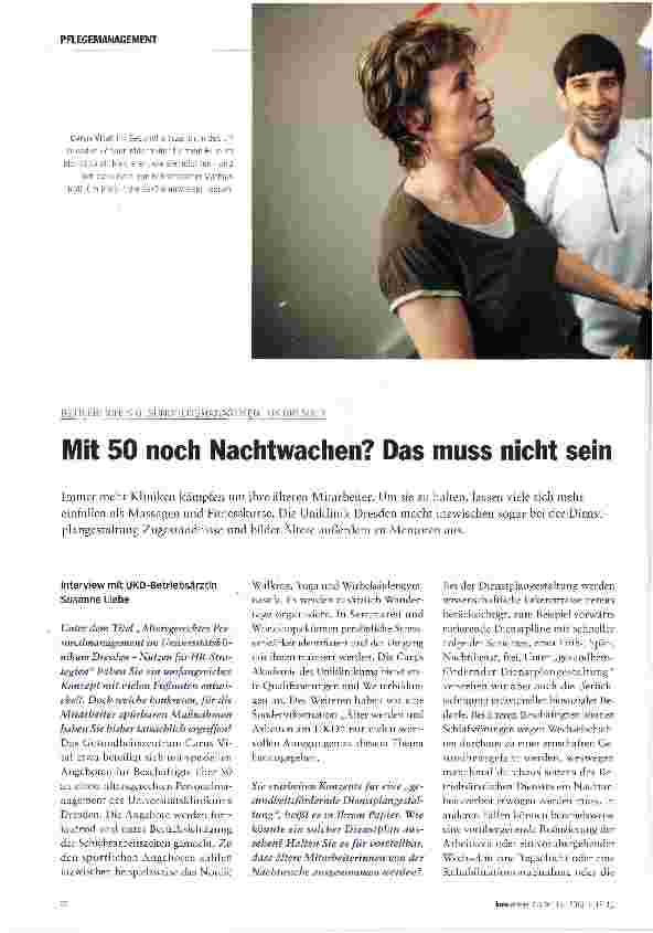 Vorschauseite 1: Mit 50 noch Nachtwachen? Das muss nicht sein