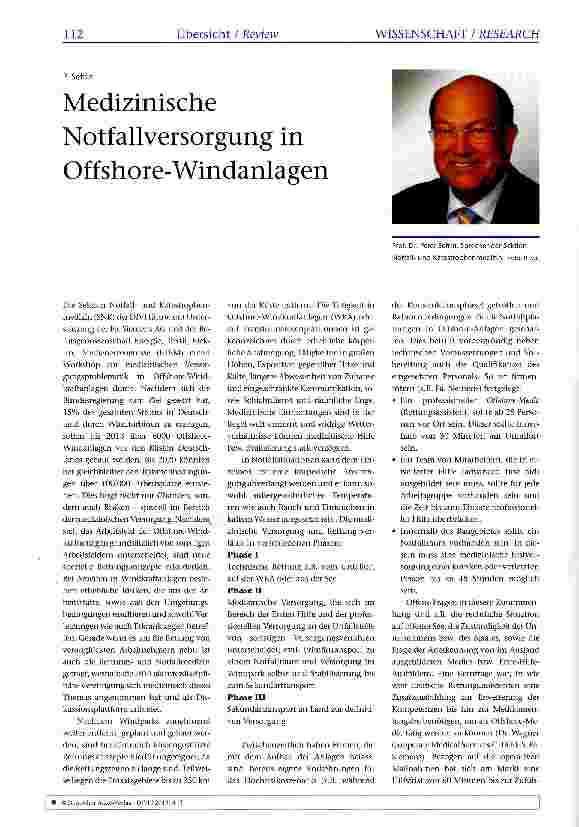 Vorschauseite 1: Medizinische Notfallversorgung in Offshore-Windanlagen
