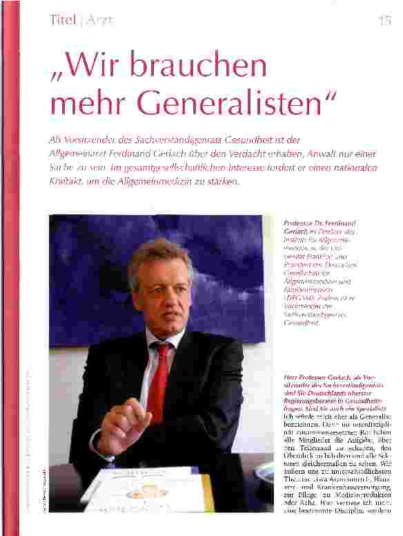 Vorschauseite 1: Wir brauchen mehr Generalisten