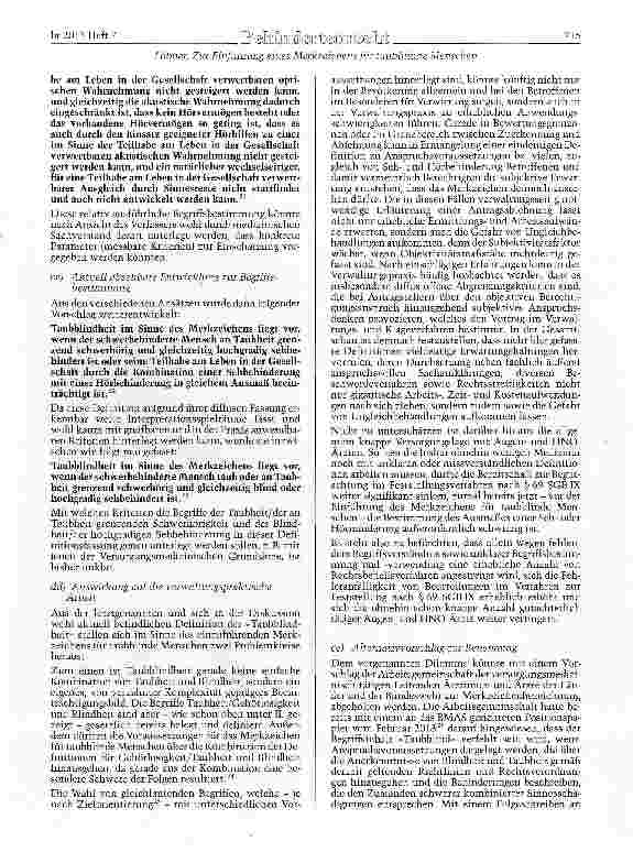 Vorschauseite 4: Zur Einführung eines Merkzeichens für taubblinde Menschen