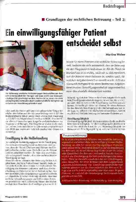 Vorschauseite 1: Ein einwilligungsfähiger Patient entscheidet selbst Teil 2