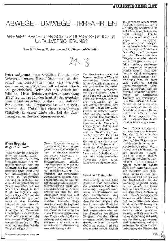 Vorschauseite 1: Abwege - Umwege - Irrfahrten Wie weit reicht der Schutz der gesetzlichen Unfallversicherung?