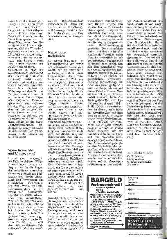 Vorschauseite 2: Abwege - Umwege - Irrfahrten Wie weit reicht der Schutz der gesetzlichen Unfallversicherung?