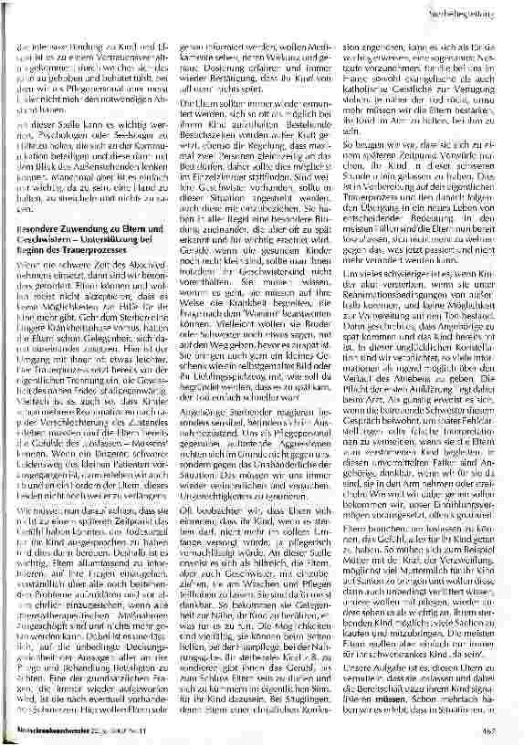Vorschauseite 5: Sterben, Tod und Trauer im Kinder-Intensiv-Bereich