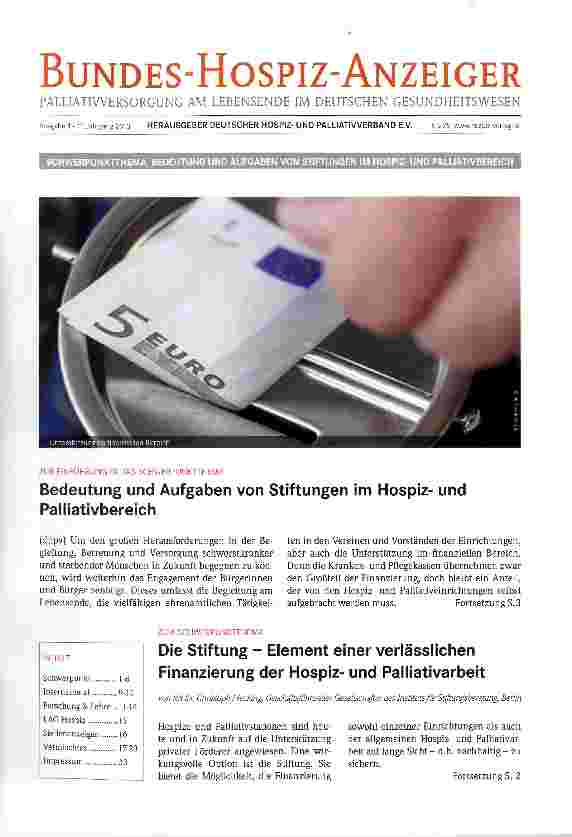 Vorschauseite 1: Bedeutung und Aufgaben von Stiftungen im Hospizund Palliativbereich