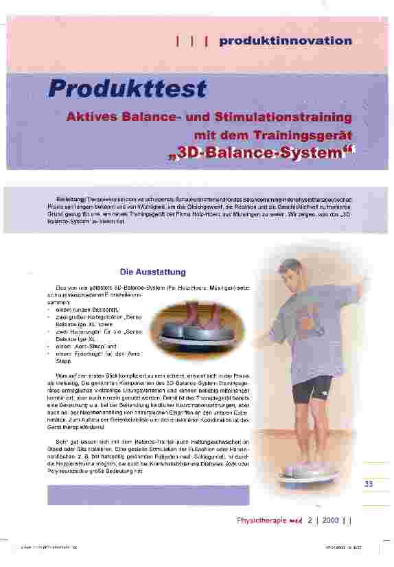 Vorschauseite 1: Aktives Balanceund Stimulationstraining mit dem Trainingsgerät