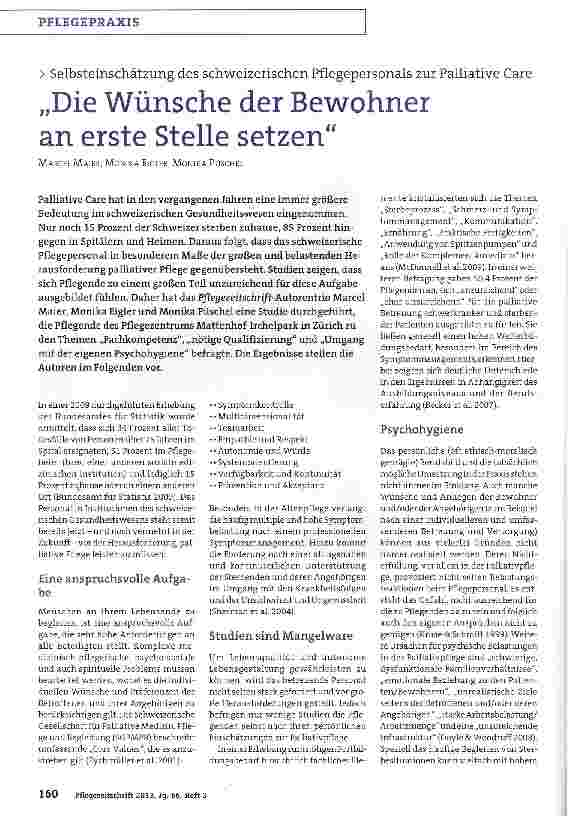 Vorschauseite 1: Die Wünsche der Bewohner an erste Stelle setzen