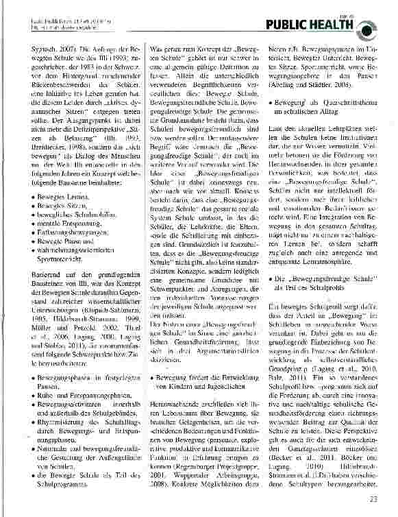 Vorschauseite 2: Bewegte Schule - Beitrag zur Gesundheitsförderung