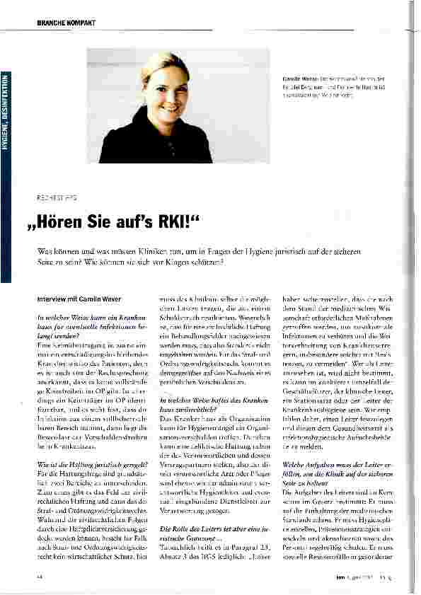 Vorschauseite 1: „Hören Sie aufs RKI!