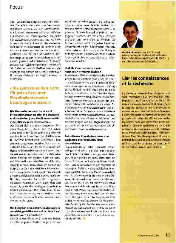 Vorschauseite 2: «Man muss Forschung und Wissen bündeln, um Synergien zu schaffen»