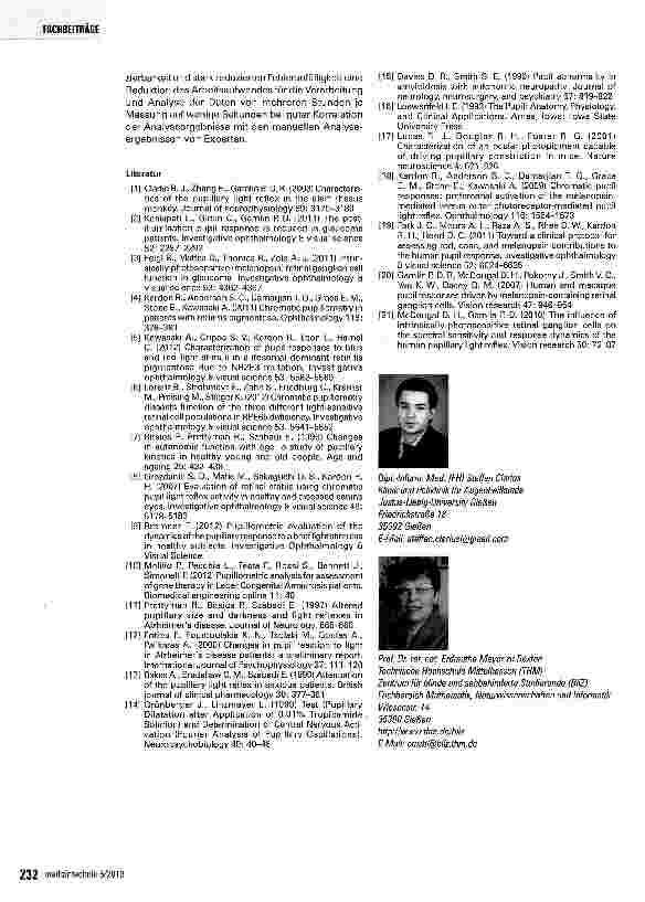 Vorschauseite 6: Aspekte der computergestützten Datenverarbeitung und Datenanalyse am Beispiel der Pupillometrie