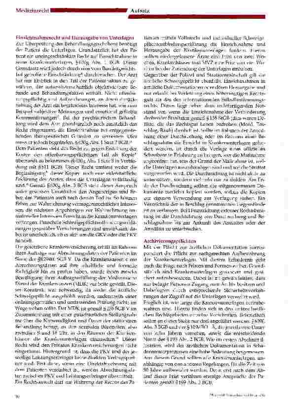 Vorschauseite 4: Ärztliche Dokumentationspflicht im Spannungsfeld zu den Anforderungen des Datenschutzes