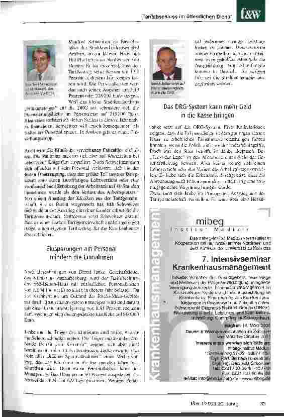 Vorschauseite 2: Dank ver.di sparen die Kliniken an Personal, Medizin und Patienten