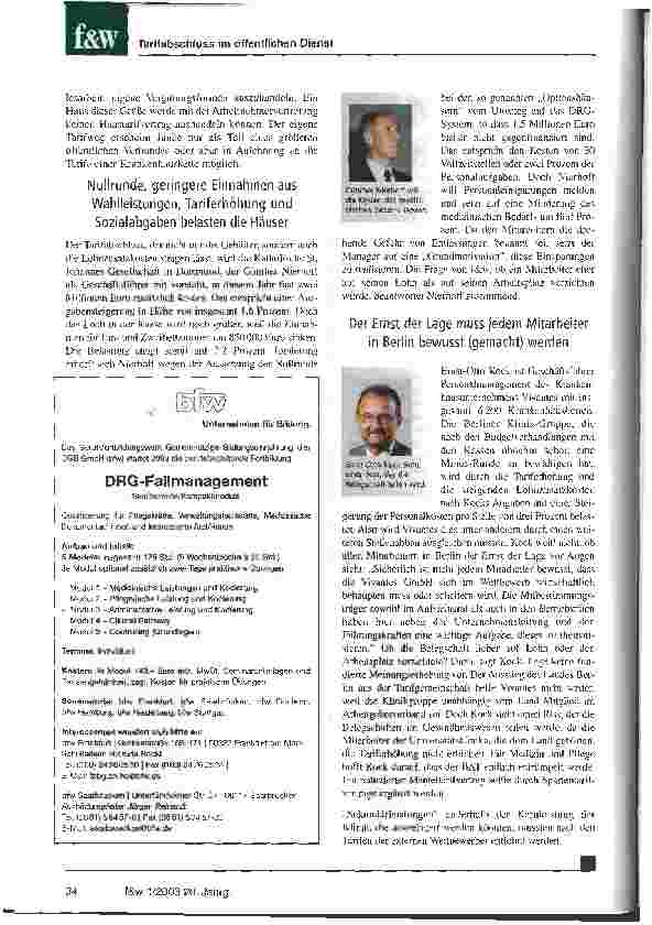 Vorschauseite 3: Dank ver.di sparen die Kliniken an Personal, Medizin und Patienten