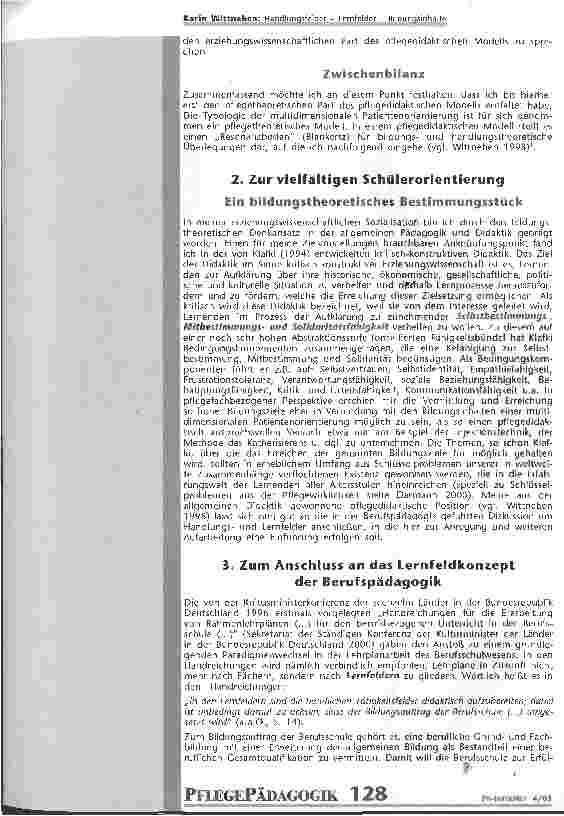 Vorschauseite 5: Handlungsfelder - Lernfelder - Bildungsinhalte