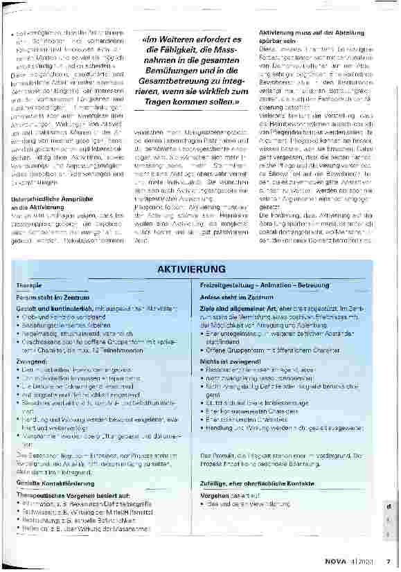 Vorschauseite 2: Therapie? Beschäftigung? Freizeitgestaltung?