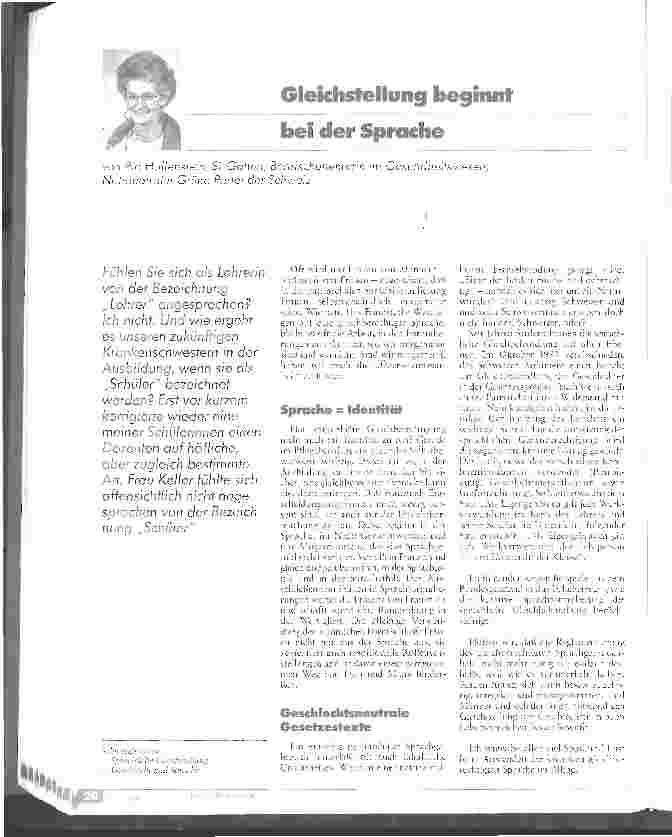 Vorschauseite 1: Gleichstellung beginnt bei der Sprache