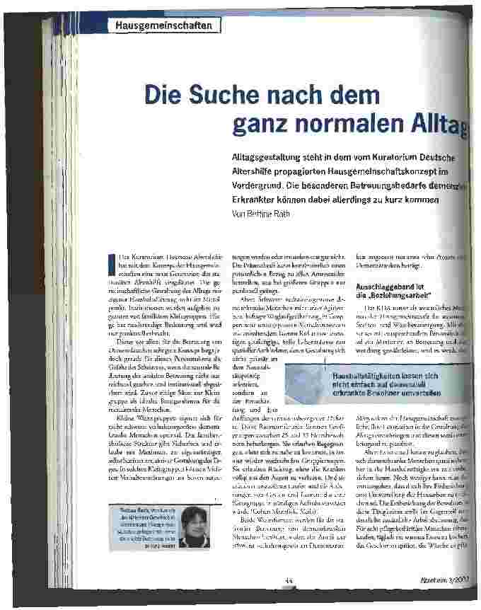 Vorschauseite 1: Die Suche nach dem ganz normalen Alltag
