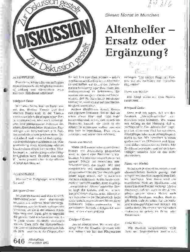 Vorschauseite 1: Altenhelfer - Ersatz oder Ergänzung?