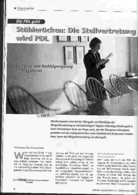Vorschauseite 1: Stühlerücken: Die Stellvertretung wird PDL Teil 2