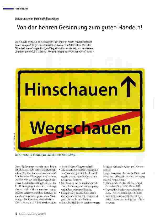 Vorschauseite 1: Von der hehren Gesinnung zum guten Handeln!
