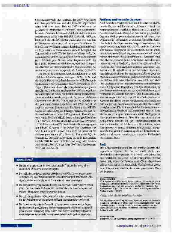 Vorschauseite 6: Irreversibles Leberversagen: Transplantation als Behandlungsoption Teil 3 der Serie zur Leberzirrhose