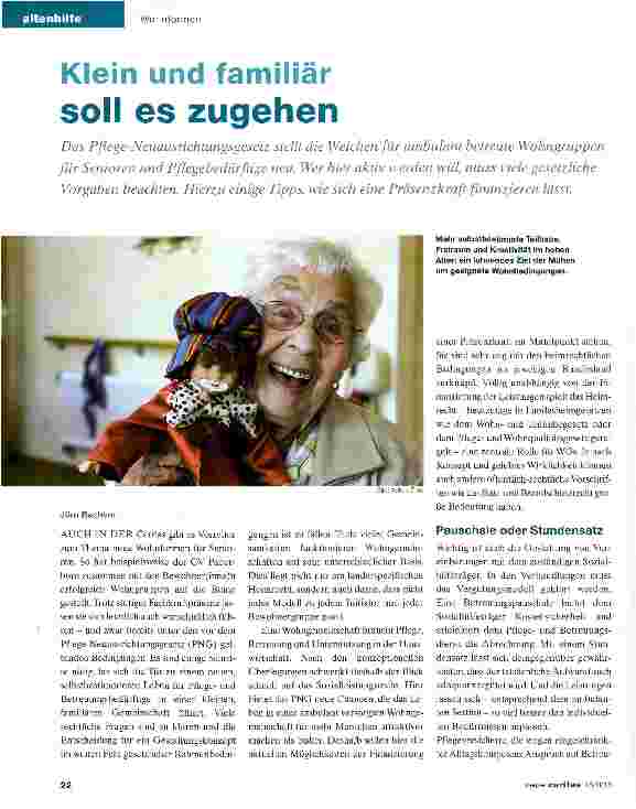 Vorschauseite 1: Klein und familiär soll es zugehen