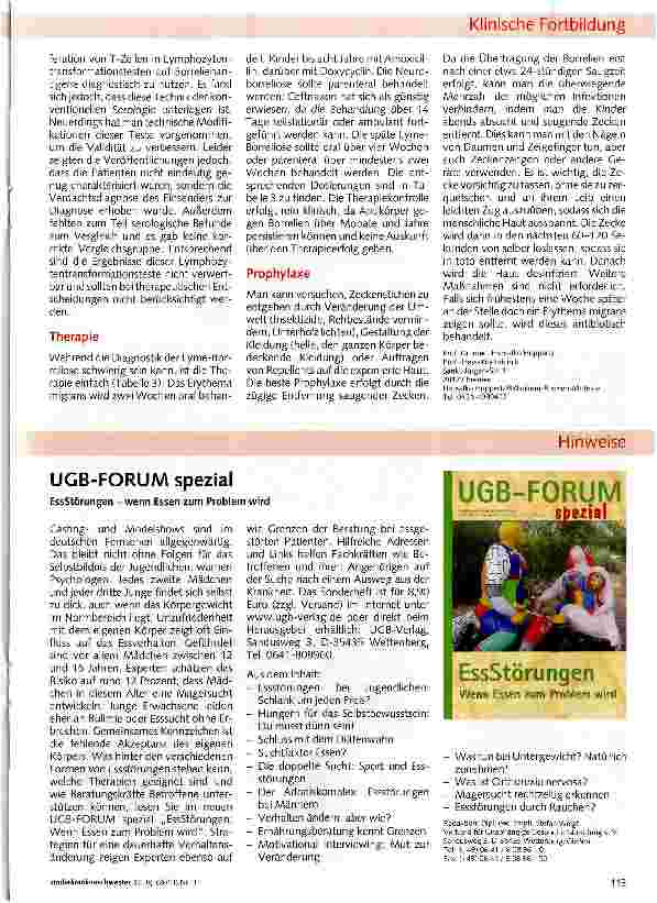 Vorschauseite 6: Die Lyme-Borreliose bei Kindern und Jugendlichen