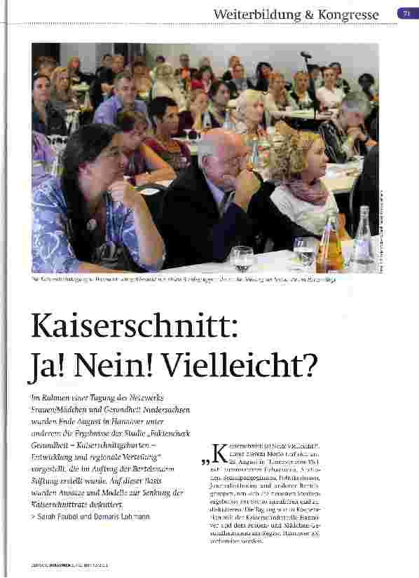 Vorschauseite 1: Kaiserschnitt: Ja! Nein! Vielleicht?