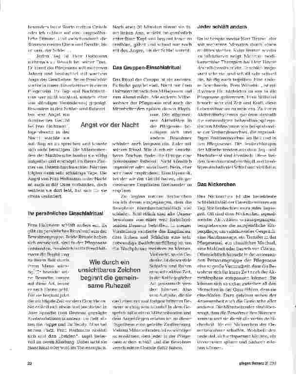 Vorschauseite 2: Schlafen - eine hochindividuelle Angelenheit
