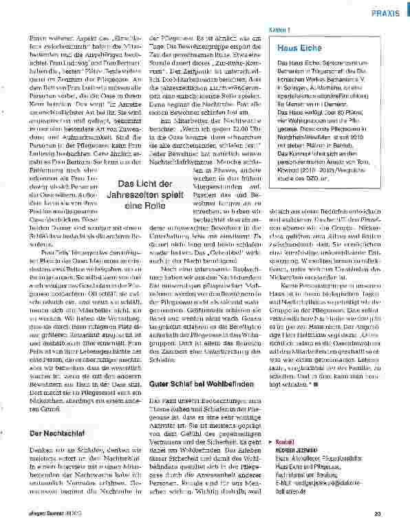Vorschauseite 3: Schlafen - eine hochindividuelle Angelenheit