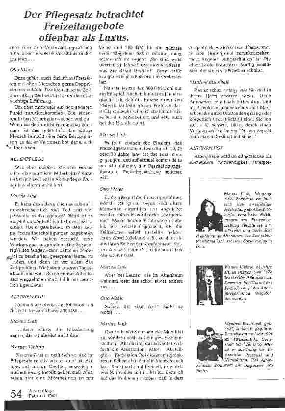 Vorschauseite 2: Freizeitgestaltung im Altenheim