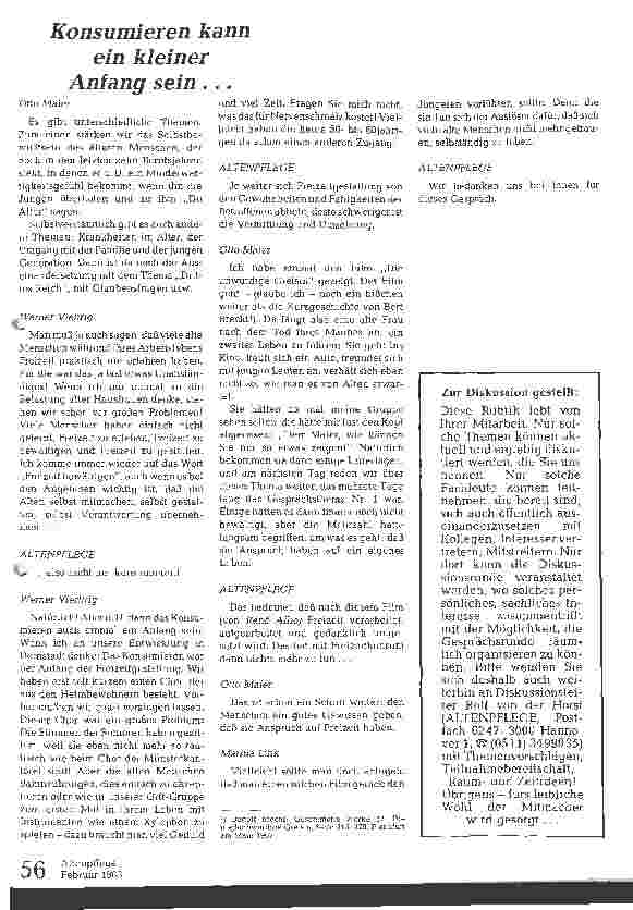 Vorschauseite 4: Freizeitgestaltung im Altenheim