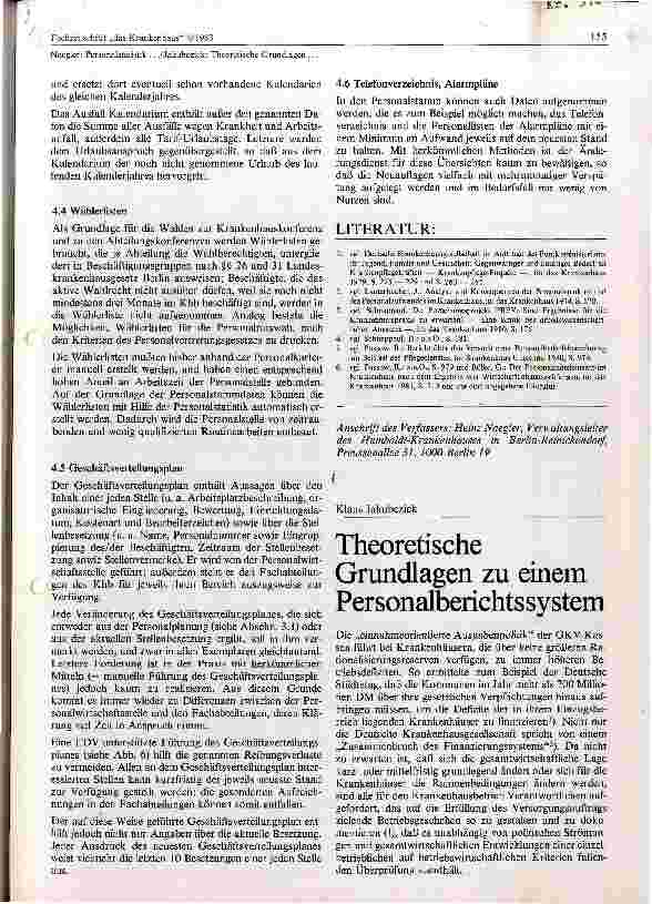 Vorschauseite 1: Theoretische Grundlagen zu einem Personalberichtsystem