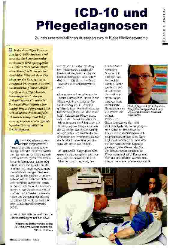 Vorschauseite 1: ICD-10 und Pflegediagnosen Zu den unterschiedlichen Aussagen zweier Klassifikationssysteme
