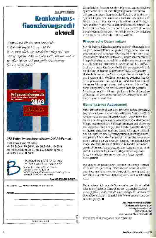 Vorschauseite 4: ICD-10 und Pflegediagnosen Zu den unterschiedlichen Aussagen zweier Klassifikationssysteme