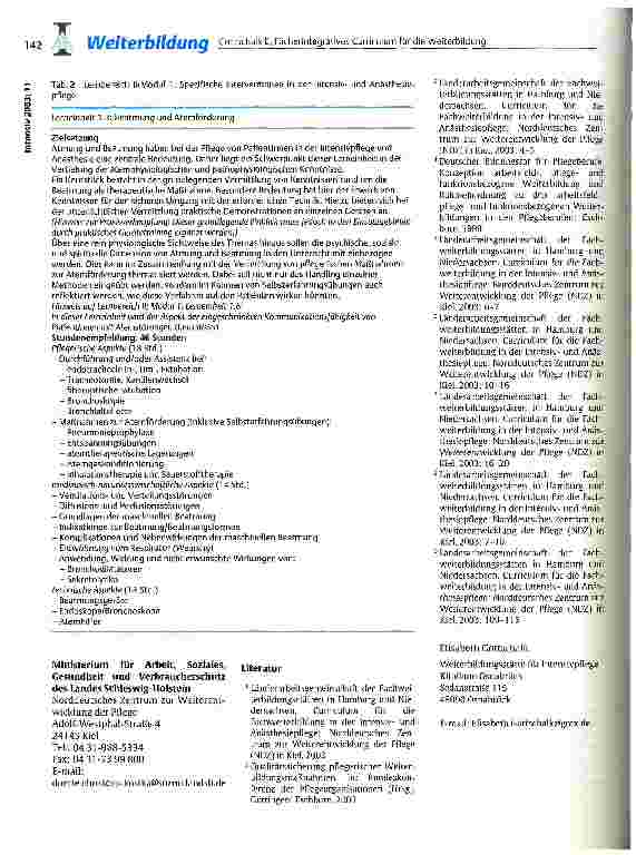 Vorschauseite 4: Fächerintegratives Curriculum für die Weiterbildung in der Intensivund Anästhesiepflege