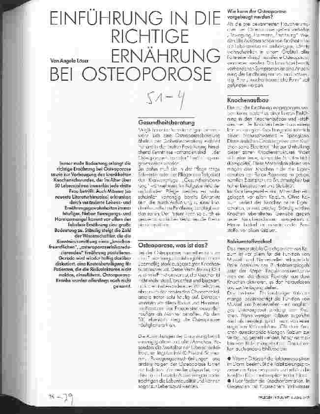 Vorschauseite 1: Einführung in die richtige Ernährung bei Osteoporose
